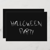 怖い白黒ハローウィンパーティ 招待状 (正面/裏面)