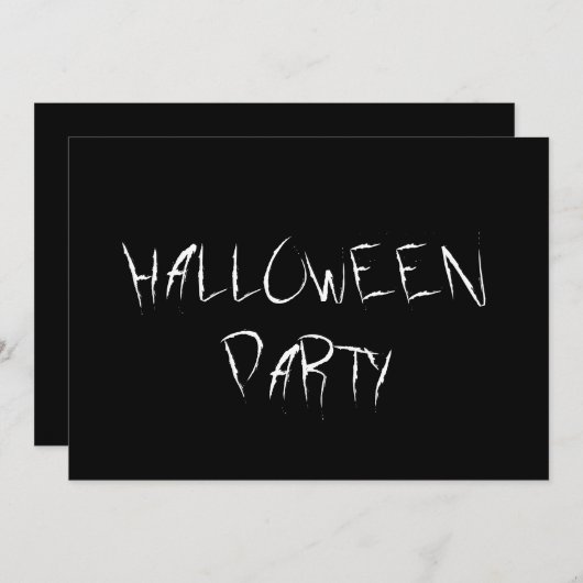 怖い白黒ハローウィンパーティ 招待状 (正面/裏面)