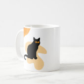 怖い目不気味のハロウィーンギフト付き黒猫 コーヒーマグカップ (正面左)