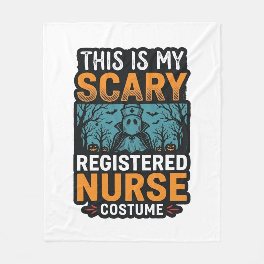 怖い看護師コスチューム ハロウィンTシャツ デザイン フリースブランケット (正面)