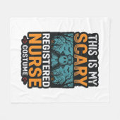 怖い看護師コスチューム ハロウィンTシャツ デザイン フリースブランケット (正面(横))