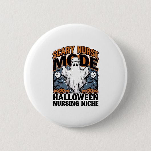 怖い看護師コスチューム ハロウィーン ゴースト 看護 シャツ_ 缶バッジ (正面)