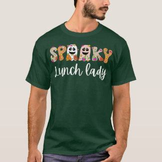 怖い給食のおばさん学校の食堂調理師ハロウィン Tシャツ