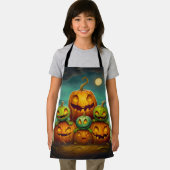 怖い緑のカボチャのモンスターハロウィン エプロン (インサイチュ)