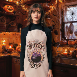 怖い脚本の魔法使いのブレンド ビンテージのハロウィーン風 エプロン