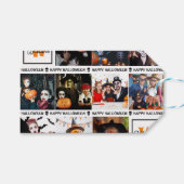 怖い自分のフォトモノグラムの追加ハッピーハローウィン ギフトタグ (正面(横))