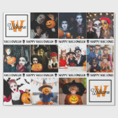 怖い自分のフォトモノグラムの追加ハッピーハローウィン ラッピングペーパー (フラット)