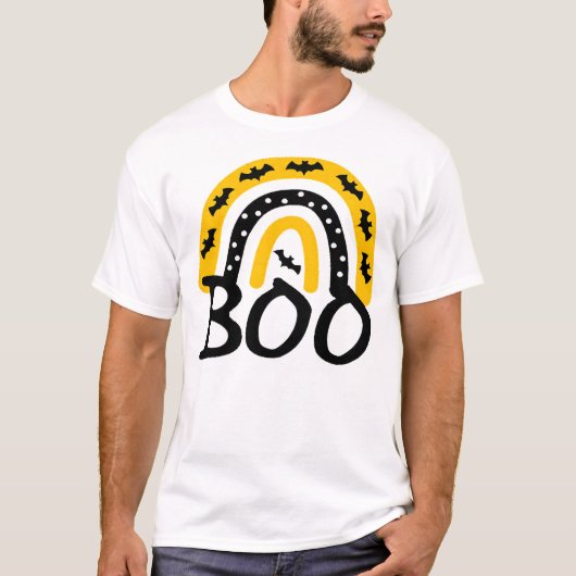 怖い虹とスプーキーなハロウィン Tシャツ (正面)