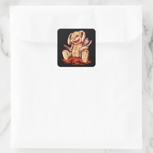 怖い血のウサギ運の人形 スクエアシール (バッグ)