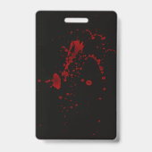 怖い血まみれのハロウィンコスチュームパーティー ブラックVIP バッジ (裏面)