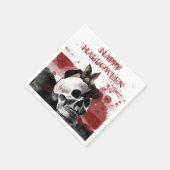 怖い血スカルハッピーハローウィンパーティー スタンダードカクテルナプキン (角)