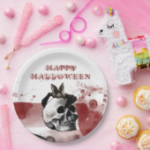 怖い血スカルハッピーハローウィンパーティー ペーパープレート (パーティー)