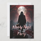 怖い血ナイトアダルトハローウィンパーティ 招待状 (正面)