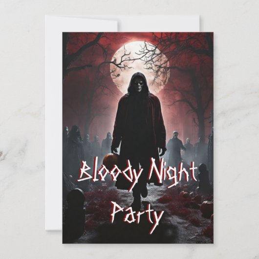 怖い血ナイトアダルトハローウィンパーティ 招待状 (正面)