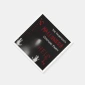 怖い血ハロウィーンの衣装パーティーブラック スタンダードカクテルナプキン (角)