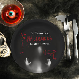 怖い血ハロウィーンの衣装パーティーブラック ペーパープレート