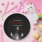 怖い血ハロウィーンの衣装パーティーブラック ペーパープレート (パーティー)