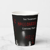 怖い血ハロウィーンの衣装パーティーブラック 紙コップ (裏面)