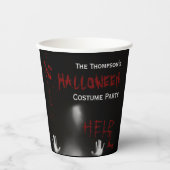 怖い血ハロウィーンの衣装パーティーブラック 紙コップ (正面)