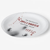 怖い血ハロウィーンの衣装パーティー白 ペーパープレート (アングル)