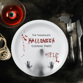 怖い血ハロウィーンの衣装パーティー白 ペーパープレート