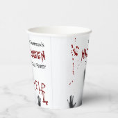 怖い血ハロウィーンの衣装パーティー白 紙コップ (右)