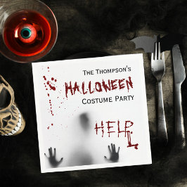 怖い血ハロウィーン衣装パーティーホワイトナプキン スタンダードカクテルナプキン