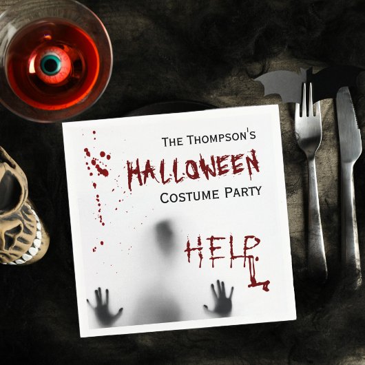 怖い血ハロウィーン衣装パーティーホワイトナプキン スタンダードカクテルナプキン