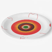 怖い血球眼球ハロウィン ペーパープレート (アングル)