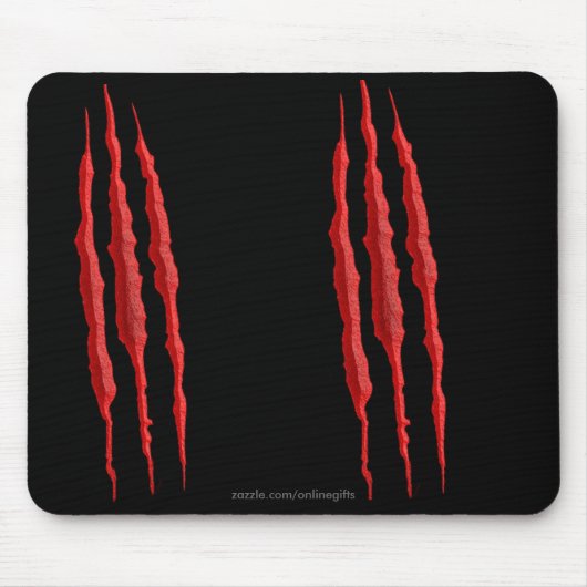 怖い裂けた邪悪な爪ハロウィンホラーをマーク マウスパッド (正面)