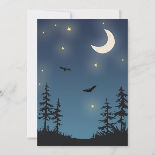 怖い裏庭ハロウィーン映画ナイト誕生日 招待状 (裏面)