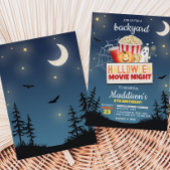 怖い裏庭ハロウィーン映画ナイト誕生日 招待状