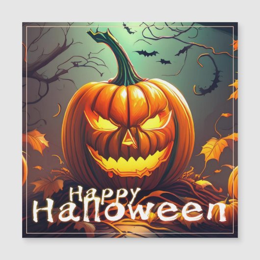 怖い見たオレンジ色のカボチャと顔、ハロウィーン (正面)
