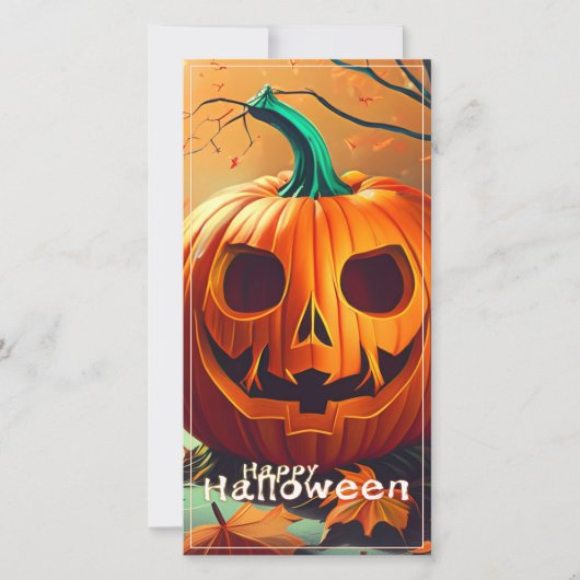 怖い見たオレンジ色のカボチャと顔、ハロウィーン (正面)