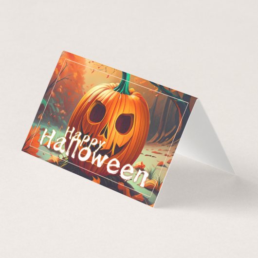 怖い見たオレンジ色のカボチャと顔、ハロウィーン (正面)