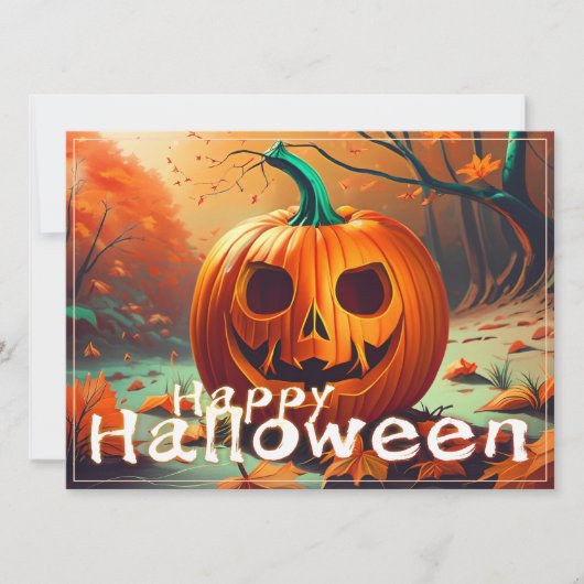 怖い見たオレンジ色のカボチャと顔、ハロウィーン (正面)