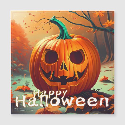怖い見たオレンジ色のカボチャと顔、ハロウィーン (正面)