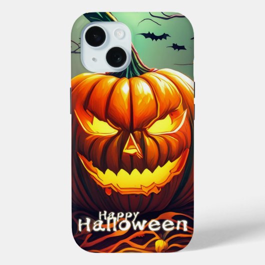 怖い見たオレンジ色のカボチャと顔、ハロウィーン Case-Mate iPhoneケース (裏面)