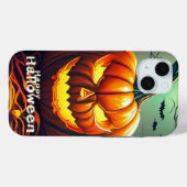 怖い見たオレンジ色のカボチャと顔、ハロウィーン Case-Mate iPhoneケース (裏面 (横))