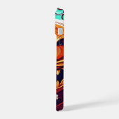 怖い見たオレンジ色のカボチャと顔、ハロウィーン iPhone 15ケース (左側面)