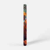 怖い見たオレンジ色のカボチャと顔、ハロウィーン SAMSUNG GALAXYケース (右側面)