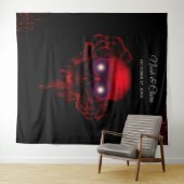 怖い赤いフローラ濃いムーディゴシックゴシックスカルハロウィン タペストリー (インサイチュ(横))