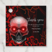 怖い赤いフローラ濃いムーディゴシックゴシックスカルハロウィーン フェイバータグ (正面)