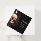 怖い赤いフローラ濃いムーディゴシックゴシックスカルハロウィーン フェイバータグ (インサイチュ)