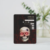 怖い赤いフローラ濃いムーディゴシックゴシックスカルハロウィーン 出欠カード (スタンド正面)