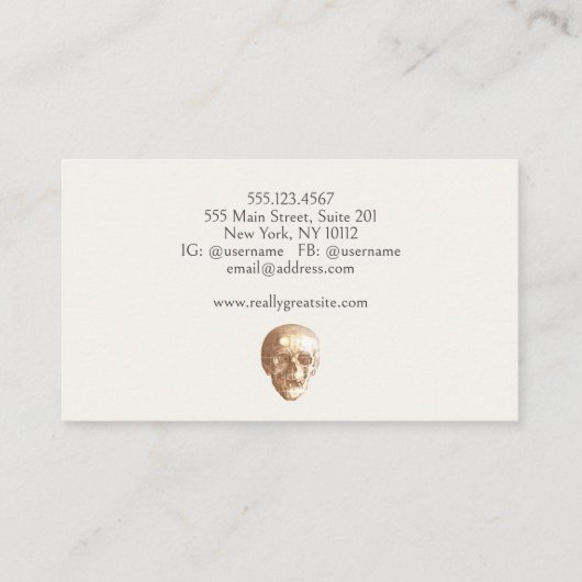 怖い赤い人間のスカルハロウィーン 名刺 (裏面)