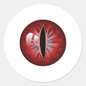 怖い赤い眼球 ラウンドシール (正面)