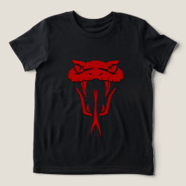 怖い赤い蛇 - 凶暴な蛇の顔の少年服 トライブレンドTシャツ