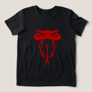 怖い赤い蛇 - 凶暴な蛇の顔の少年服 トライブレンドＴシャツ
