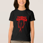 怖い赤い蛇 - 凶暴な蛇の顔の少年服 トライブレンドＴシャツ (正面)